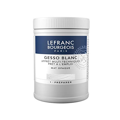 Lefranc & Bourgeois - gesso, aditivo para acrílico, preparador de superficie mate opaco, 500 ml, blanco