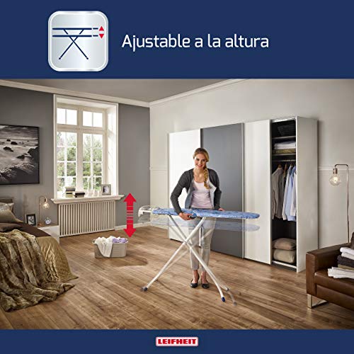 Leifheit Tabla de planchar plegable Air Board M Compact Plus para planchas de vapor, mesa de planchar ultraligera, tabla de planchado en menos tiempo