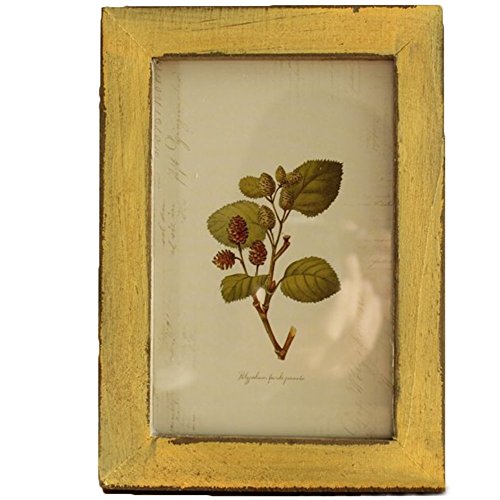 Leisial Marcos de Madera Estilo Vintage Marco de Fotos para Decoracion de Casa Foto de Boda Fotos de Paisajes Amarillo,17.6 * 12.6cm