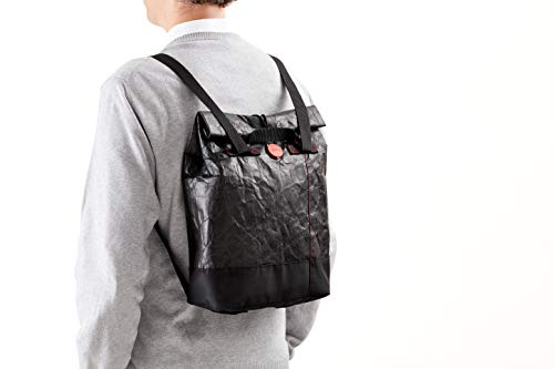 Lékué Bolsa Mochila para Transportar recipientes de Alimentos, Tyvek, Negro, Mediano/Grande