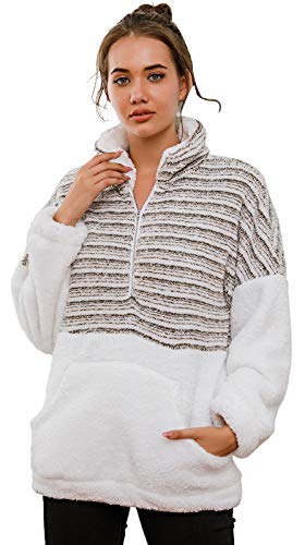 Les umes - Sudadera con cremallera para mujer con forro polar, casual, manga larga, talla grande Marrón B-Café ligero 40
