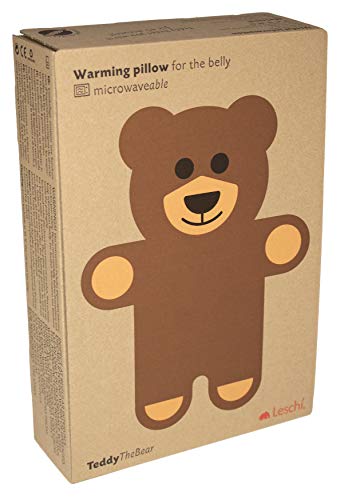Leschi SACO TÈRMICO de semillas para microondas/Para el dolor de estómago/Animal: Oso Teddy, rojo
