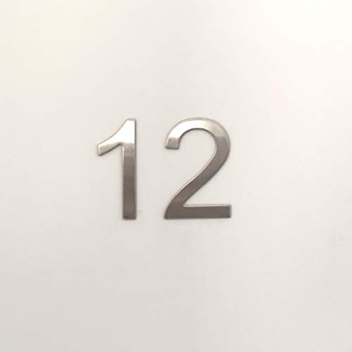 Letra adhesiva de acero inoxidable, altura 7,5 cm, número de casa, número de puerta de diseño (D)