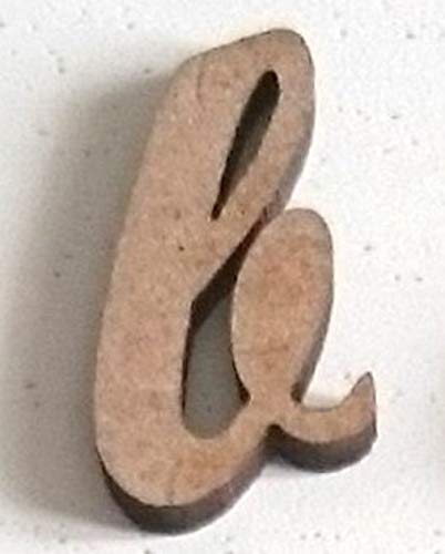 Letra B minúscula de madera DM adhesiva 2 cm, artesanía