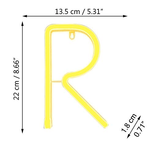 Letras de neón de luz LED Firma R del alfabeto A-Z marquesina signo denominativo las palabras blancas de neón iluminación cálida noche de los chicas de pared de luz colgantes decoración para la fiest