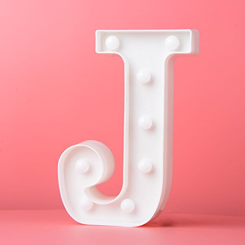 Letras Led Letras Luminosas Decorativas Letras Alphabet Light Luces De Espejo Del Alfabeto A-Z con Luces de LED para Decoración de DIY Wedding Party Dormitorio Decoración de Navidad- Letra J