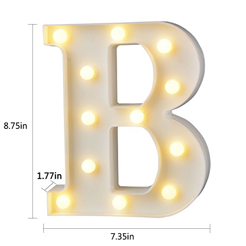 Letras Led Letras Luminosas Decorativas Letras Alphabet Light Luces De Espejo Del Alfabeto A-Z con Luces de LED para Decoración de DIY Wedding Party Dormitorio Decoración de Navidad- Letra B