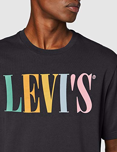 Levi's Relaxed Graphic tee Camiseta, Negro (90's Serif Logo Mineral Black 0044), Medium para Hombre