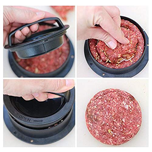 LEZED Moldes para Hamburguesas Burger Press Prensa Hamburguesas 3 en 1 Hacer Hamburguesas Molde y Prensador de Hamburguesas Utensilios de Cocina para Parrillas de Barbacoa + 40 Papeles Encerados