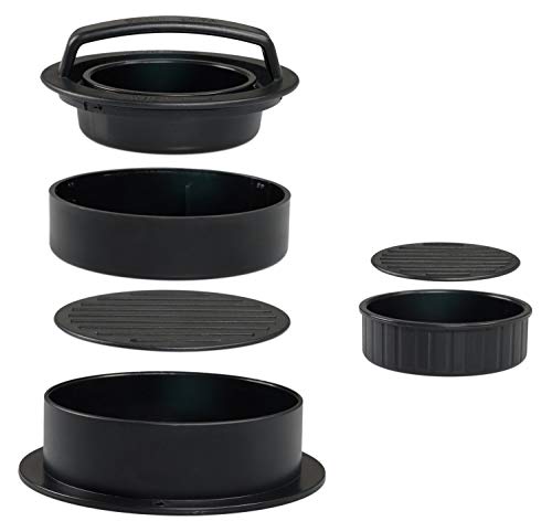 LEZED Moldes para Hamburguesas Burger Press Prensa Hamburguesas 3 en 1 Hacer Hamburguesas Molde y Prensador de Hamburguesas Utensilios de Cocina para Parrillas de Barbacoa + 40 Papeles Encerados