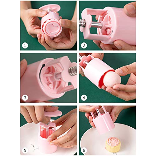 LEZED Sello para Galletas con Forma de Luna con Flor Sellos Pastelería Sellos para Galletas Mooncake Molde Mano Prensa para Hornear Galletas de Bricolaje 2 Juegos con 14 Sellos