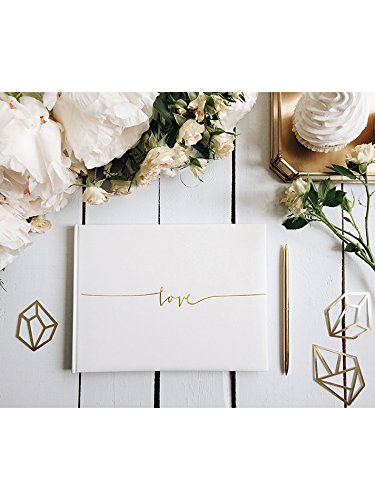 Libro de visitas Love (24 x 18.5 cm) - Blanco roto / Dorado