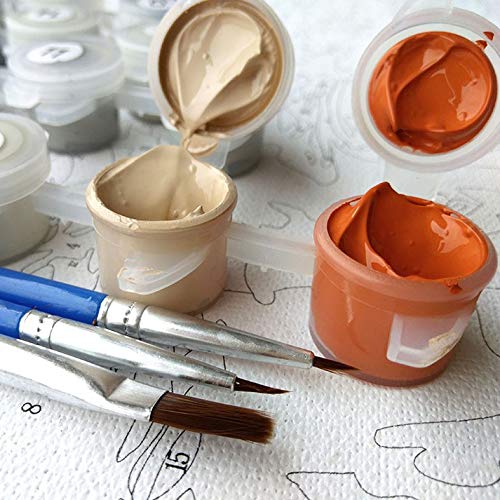 Lidiper Pintura por Números, Pintar por Numeros con Pinceles y Pinturas para la Decoración del Hogar DIY Conjunto Completo de Pinturas Sin Marco (Colorido Cebra 16 * 20 Pulgadas)