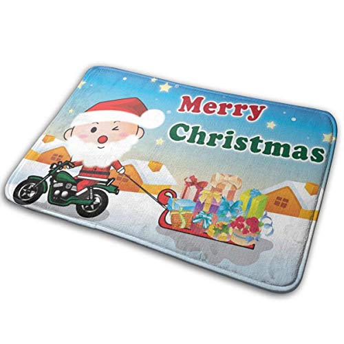 Lindsay Gosse Felpudo/Alfombra Papá Noel da Regalos Espuma de Memoria Antideslizante Goma Absorbente Suave Back Runner, Blanco40*60CM
