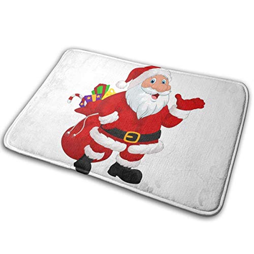 Lindsay Gosse Felpudo/Alfombra Regalos de Papá Noel Espuma de Memoria Antideslizante Goma Absorbente Suave Back Runner, Blanco40*60CM