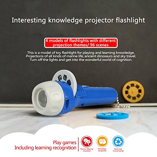 Linternas Proyector de 3 Cuentos Infantiles para Niños Juguetes Educativo Iluminación Nocturno para niños Proyector de cuento de hadas Glow Toy Baby Lighting linterna (Vida marina)