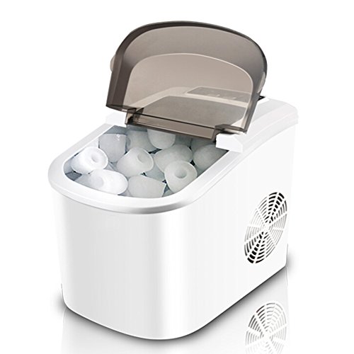 LIQICAI Maquina Hielo Acero Inoxidable Produce 15 Kg De Hielo Por Día Listos En 6-13 Minutos Eléctrico Maquina De Hacer Hielo Ice Scoop (Color : Blanco)