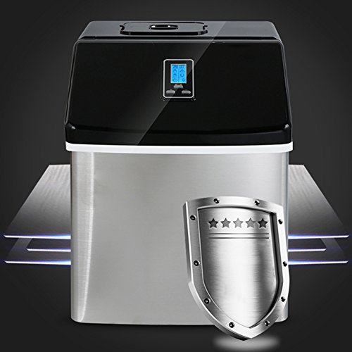 LIQICAI Portátil Maquina Hielo Mesa Rinde 25 Kg De Hielo Por 24 Horas Cubitos De Hielo Listos En 12-20 Minutos Eléctrico Maquina Para Hacer Botones Cubito Hielo Almacenamiento (Color : Black+Silver)
