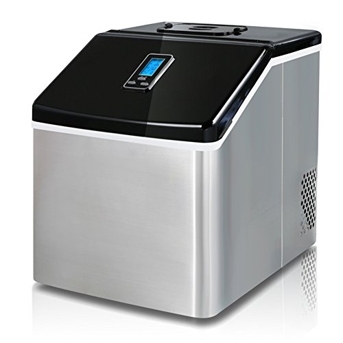 LIQICAI Portátil Maquina Hielo Mesa Rinde 25 Kg De Hielo Por 24 Horas Cubitos De Hielo Listos En 12-20 Minutos Eléctrico Maquina Para Hacer Botones Cubito Hielo Almacenamiento (Color : Black+Silver)