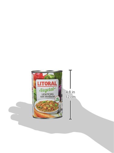LITORAL Vegetal Lentejas con Verduras - Plato Preparado Sin Gluten - Paquete de 10x430g - Total: 4.3kg