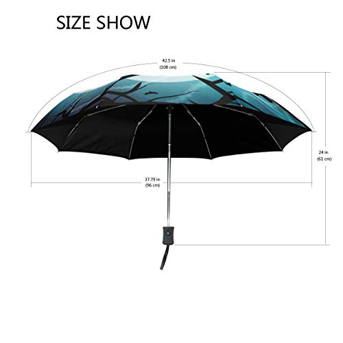 LIUBT Sombrilla de 3 pliegues para Halloween Trick or Treat con cierre automático, parasol antiUV