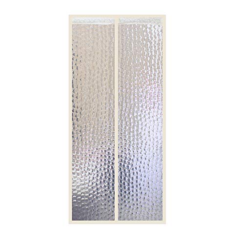 Liveinu Cortina Térmica Magnética Con Aislante Térmico Para Puerta De Aire Acondicionado o Cocina, Cortina Mosquitera Magnética Para Puertas de Verano e Invierno 90x210cm Blanco