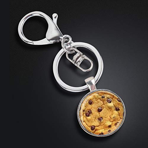Llavero de acero inoxidable con llavero, ligero y decorativo, ideal como regalo para hombres y mujeres, galletas de chocolate