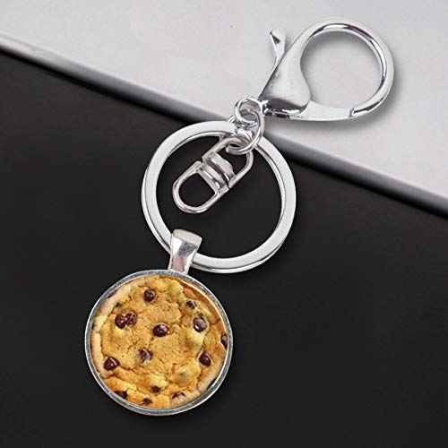 Llavero de acero inoxidable con llavero, ligero y decorativo, ideal como regalo para hombres y mujeres, galletas de chocolate