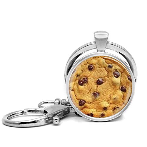 Llavero de acero inoxidable con llavero, ligero y decorativo, ideal como regalo para hombres y mujeres, galletas de chocolate