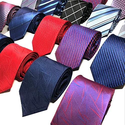 LOOEST Formal de los Hombres Corbata, Corbata de Seda Conjunto con el pañuelo de la mancuerna Boda de Negocios para los Hombres (Color : VC-30)