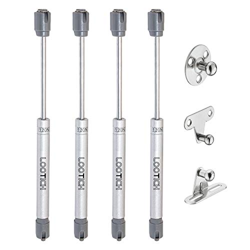 LOOTICH 120N Hidráulico Amortiguador Piston de Gas Resorte para Puertas Armario Muebles de Cocina Elevación Neumática Lid Stay Apertura Suave Bisagra Paquete de 4