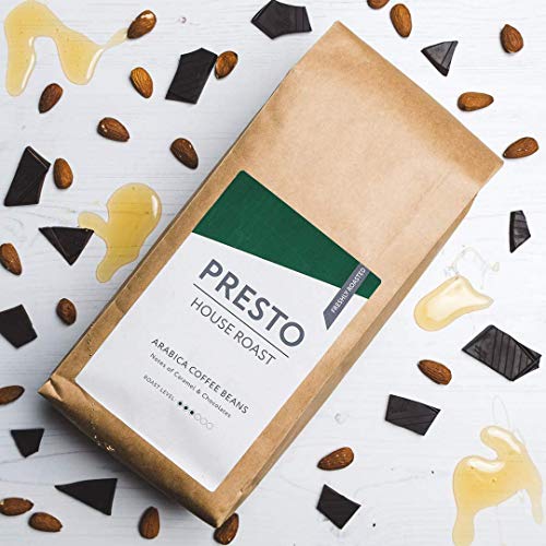 Los granos de café Presto – Café Brasileño - Tueste ligero de granos de café enteros 1KG - Arábica Suave - Perfecto para la máquina de café - Ganador del Premio del Gran Gusto 2019 - (1 x 1KG)