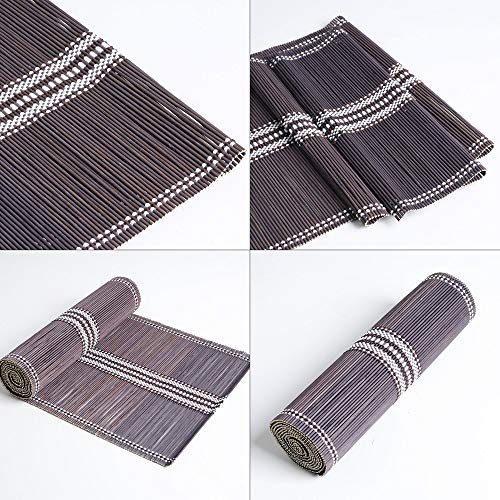 LOVECASA Camino de Mesa de Bambù, Resistente al Calor, Antideslizante, Decoración de Corredor de Mesa, para Decoración Boda Fiesta Cumpleaños - Gris 72" x 12" (180 cm x 30 cm)