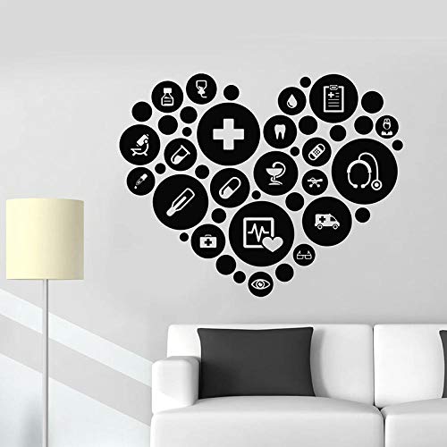 LovelyHomeWJ Tatuajes de Pared Consultorio médico Clínica de Salud Hospital Farmacia Decoración Interior Puerta Ventana Pegatinas de Vinilo Papel Pintado Creativo Arte 57x72cm