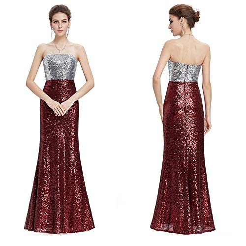 Lpinvin Vestido de Noche del Partido Vestido de Noche Formal sin Mangas de Las Lentejuelas Empalme sin Espalda de Las Mujeres Vestidos de Noche (Color : Black, Size : S)