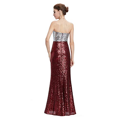 Lpinvin Vestido de Noche del Partido Vestido de Noche Formal sin Mangas de Las Lentejuelas Empalme sin Espalda de Las Mujeres Vestidos de Noche (Color : Black, Size : S)