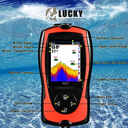 LUCKY Buscador de Peces Inalámbrico Sonar Inalámbrico de Pesca Buscador de Profundidad de Agua para la Pesca Fishfinder Hielo Pesca Pesca en el Mar