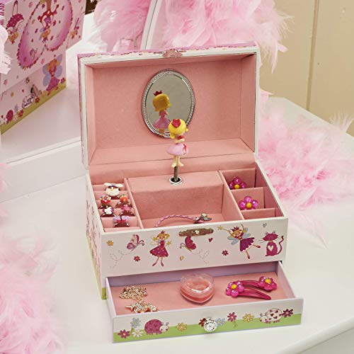 Lucy Locket Joyero Musical Encantado de Hadas niños - Caja de música Brillante para niños con Soporte para Anillos