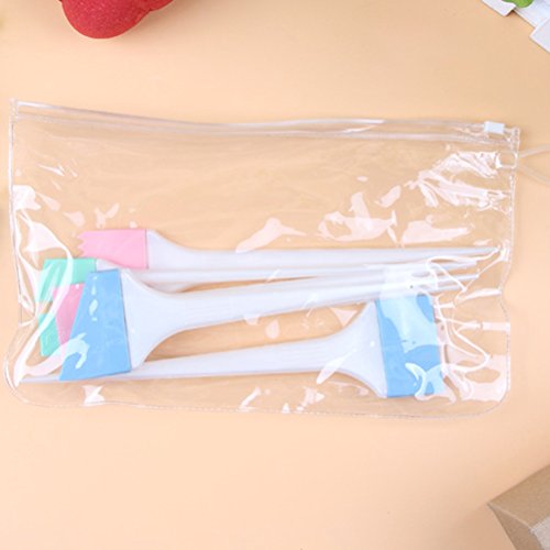 Lurrose Cepillo de Tinte de Silicona de 6 piezas para el Teñido del Cabello Pincel de Mezcla de Color de Cabello para Peluquería (manija blanca)