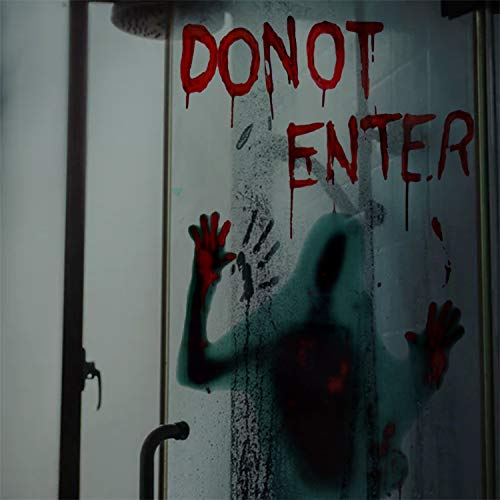 LUTER 2 Hojas De Halloween Gigante Sangrienta Ventana Pegatinas Adhesivo Puerta Cubierta Cartel Ventana Adhesivos Calcomanía Casa Embrujada Escuela Fiesta Decoración 45x30 cm