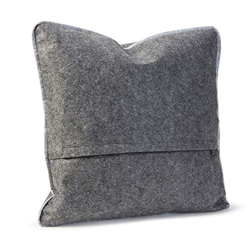Luxdag - Funda de cojín de fieltro con letra J, color gris claro (letras a elegir) | máx. 40 x 40 cm, cojín para silla, cojín decorativo, con cremallera