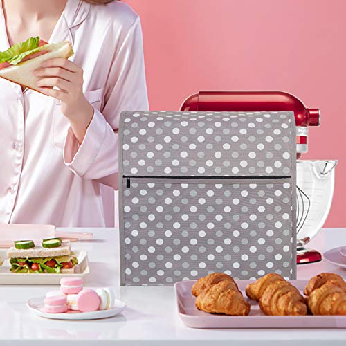Luxja Antipolvo Funda para Batidora Amasadora, Cubierta para KitchenAid Batidora Amasadora (Adecuado 4,3 litros y 4,8 litros Batidora amasadora), Puntos Grises