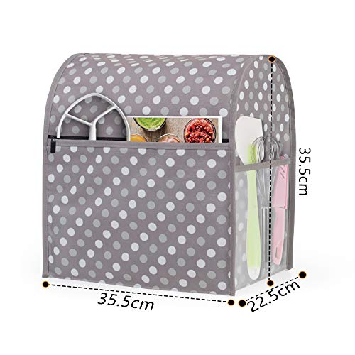 Luxja Antipolvo Funda para Batidora Amasadora, Cubierta para KitchenAid Batidora Amasadora (Adecuado 4,3 litros y 4,8 litros Batidora amasadora), Puntos Grises