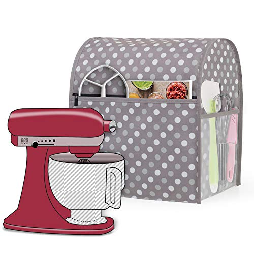 Luxja Antipolvo Funda para Batidora Amasadora, Cubierta para KitchenAid Batidora Amasadora (Adecuado 4,3 litros y 4,8 litros Batidora amasadora), Puntos Grises
