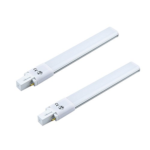 LuxVista 2-packs 8W G23 LED Bombilla Con 750 Lumenes 180 Grados para Biblioteca, Sala, Oficina, Fábrica, Estacionamiento, Mercado (Reemplazo de 18W CFL Bombilla, Luz Fría 6000k)