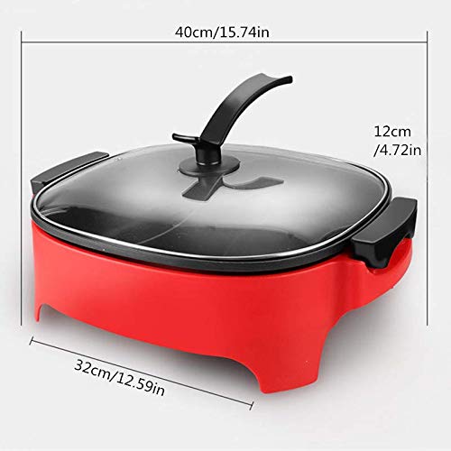 LZ Olla eléctrica eléctrica de Estilo Coreano de 2100 w, Olla Doble de Pato mandarín, Control Inteligente de Temperatura de Cinco velocidades, shabu Integrado, estofado, estofado y Negro.