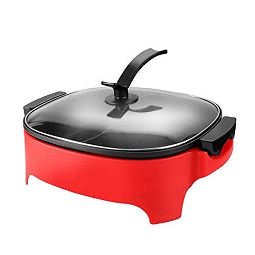 LZ Olla eléctrica eléctrica de Estilo Coreano de 2100 w, Olla Doble de Pato mandarín, Control Inteligente de Temperatura de Cinco velocidades, shabu Integrado, estofado, estofado y Negro.