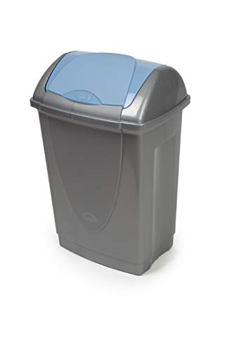M Home Cubo con Tapa Lift Top 25 l, Negro, 35x26x52 cm