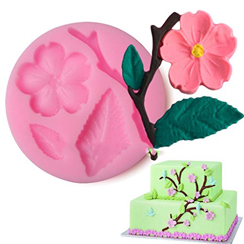 MagiDeal 3D Flor de Melocotón Silicona Jabón Molde de Torta Pasta Azúcar Bakeware