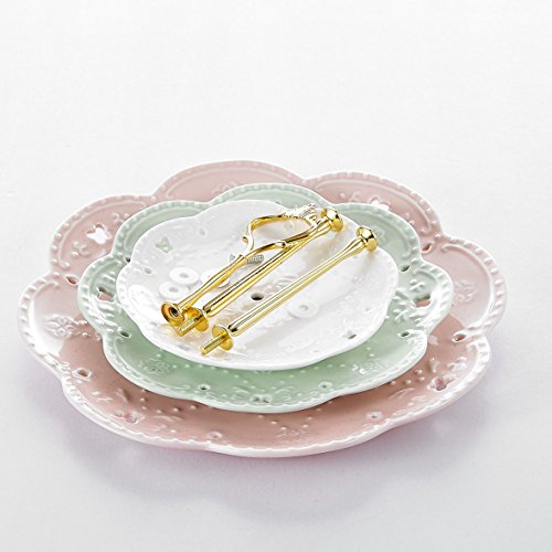 MALACASA Serie Sweet.Time, Bandejas para Tartas, (6'' 8'' 10'') Vajilla de Porcelana 3 Capas de Placas para Postres, Frutas, Magdalenas, Color Vistoso